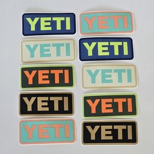 YETI Authentic 4" Stickers Decals Lot Of 10 Vinyl NEW Multicolor